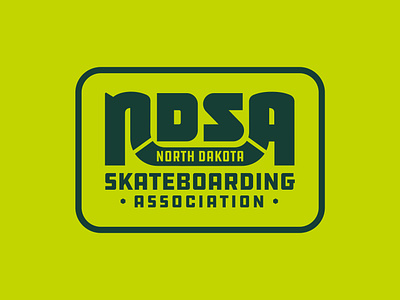 NDSA Logo badge lockup logo north dakota patch ramp retro skate skateboard vintage