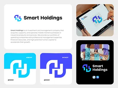 smart holdings logo, logos, logo design, sh letter logo brand identity branding creative design financial graphic design holdings logo investment letter sh logo logo logo design logos minimal minimalist sh letter logos smart holdings logo vector