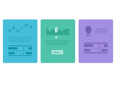 Colorful feature icons colorful flat graph icon page table