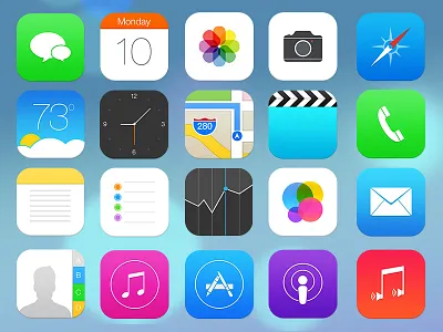 iOS7 Refined app apple icons imessage ios ios7 iphone itunes phone redesign safari