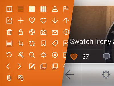 Icons for mobile app app camera comment icon iconography icons ios ipad iphone like search tab bar