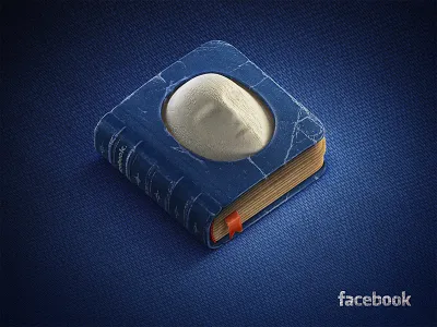 Facebook Concept 2 book face facebook icon old book