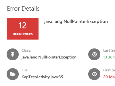Errorpage app quality dashboard error graphs metrics sidebar