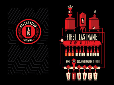 Declaration Brewing Business Cards brewery branding business cards denver identity logo development