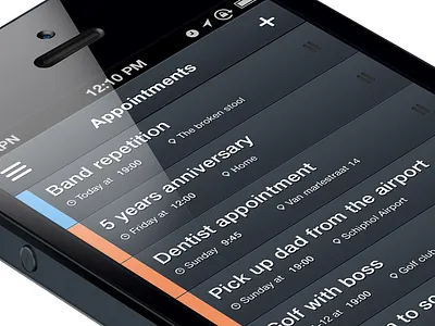 Agenda application agenda interface ios6 ui userinterface ux