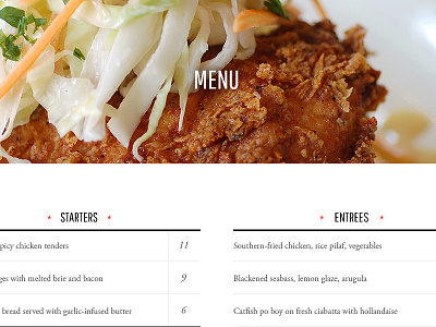 Fried Chicken and Coleslaw coleslaw fried chicken garamond menu pathway gothic restaurant