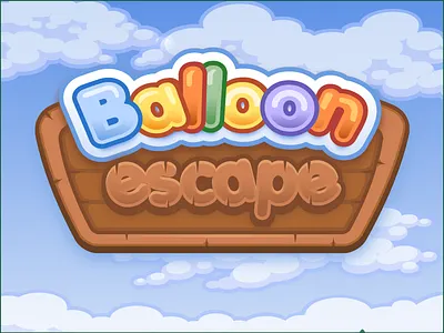 Balloon Escape logo balloons game logo wood