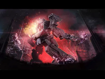 Havok Scene concept art games illustration painting robot