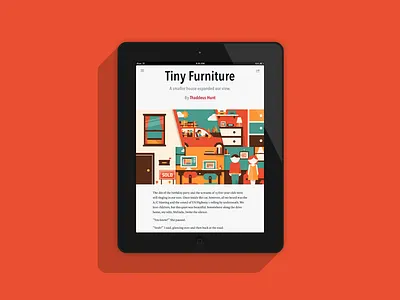 Tiny Furniture Illustration cute dangerdom digital dominic flask flat fun furniture geometric illustration ipad magazine tiny