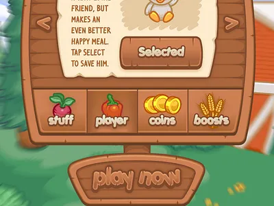 Balloon Escape Shop Large chicken coins farm game ios paper ui vector wood