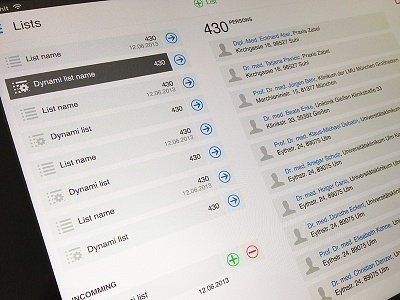 Lists Management crm ipad list metro mobile plain