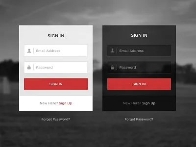 Light vs Dark flat log in minimal sign in sign up ui