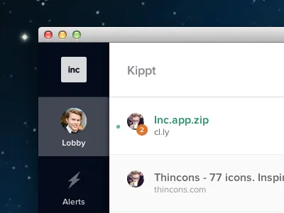 Inc, app to share knowledge within your company almost flat document flat inc kippt links mac minimal sidebar web web app