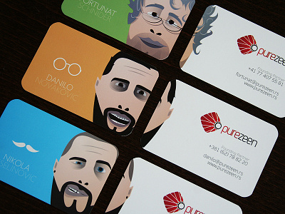 Purezeen Businesscards business cards cartoon illustration printing