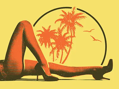 Rod Stewart beach heels legs sexy