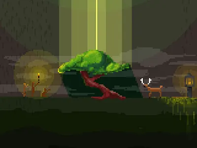 Pixel-Tree art deer fun game green iphone kelpie pixel pixelart wallpaper wild