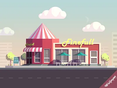 Wallpaper(2880X1800) of snake bar illustration bar building city house illustration shop snake wallpaper warm