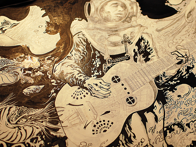 Little Black Submarines band drawing gig poster guitar illustration ink music pen rock the black keys traditional