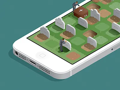 iOS6 RIP graveyard icon illustration ios6 iphone iphone5 isometric rip tombstone vector