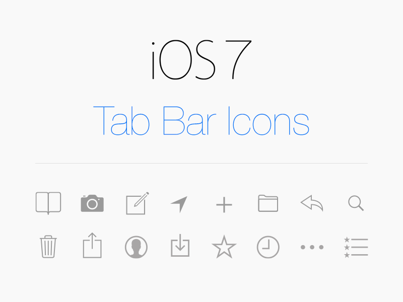 Example of Vector Tab Icons iOS 7
