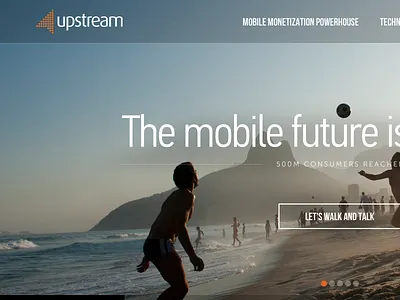 Upstream re-design big images flat sans serif slider ui design
