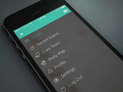 Side menu with video process cuberto interface iphone menu ui ux