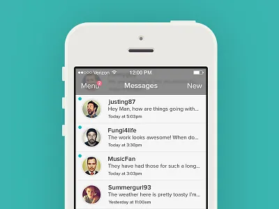 iOS 7 Messaging clean flat green ios ios7 iphone message messaging photoshop psd