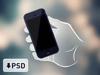 Vector hand & iPhone 5 PSD freebie free freebie hand iphone 5 psd vector