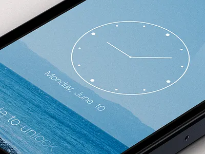 iOS7 Lock Screen clean clock clock face ios ios7 iphone lock screen minimal phone ui