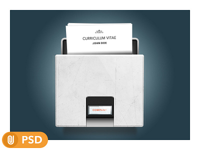 [freebie] Drawer archive cv drawer freebie metal psd