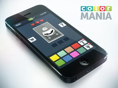 ColorMania App app buttons colormania colors concept icon ios mario bross menu product super mario