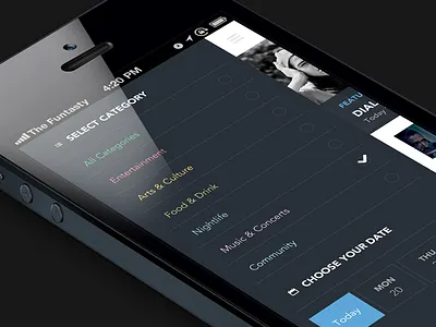 Web app [WIP] app dark design ios iphone mobile settings side menu the funtasty ui ux