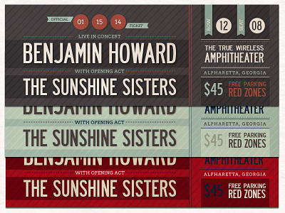 Concert Tickets admission tickets concert concert tickets concert tix graphic river indie template tickets tix vintage