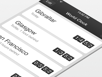 iOS7 World Clock - Digital 7 digital ios retina world clock