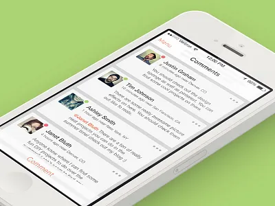 iOS 7 Commenting clean comment commenting flat green interface ios7 iphone photoshop psd transparent ui