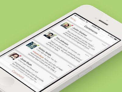 iOS 7 Commenting clean comment commenting flat green interface ios7 iphone photoshop psd transparent ui