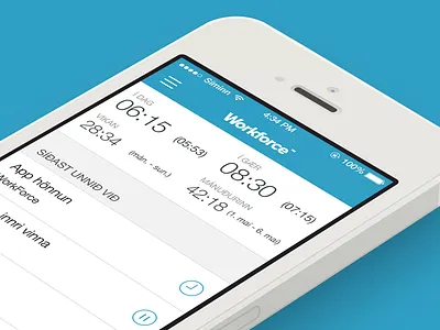 Workforce Dashboard app blue clean icons ios 7 ios7 iphone navigation time ui white work