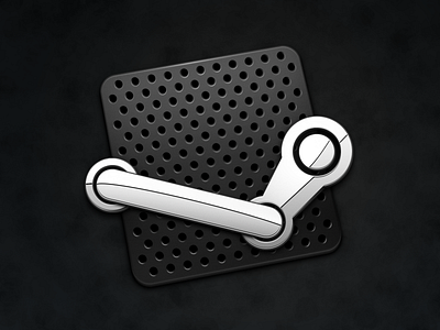 Steam holes icon mac metal piston shiny steam