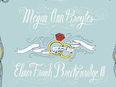 Invitations custom lettering hand lettering invitation rings script wedding invitation