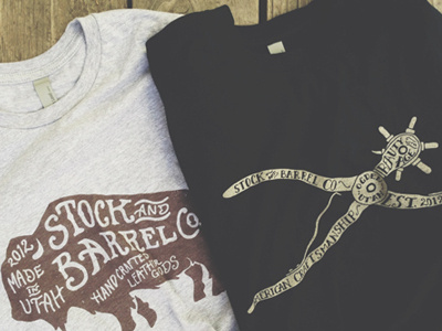 Stock & Barrel Co graphic Tees branding hand drawn type hand lettering illustration lettering old time packaging type typography