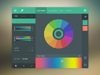 Color Picker UI (FREE PSD) color design flat free freebie green photoshop picker psd ui ux web