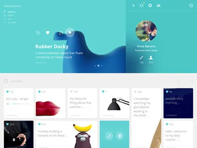 21 Degrees blur flat gallery layout minimal network social ui ux web website