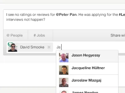 Message Box Specific People hiring hr list view messaging social tags