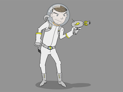 Ike "Lazer" Beem astronaut boots helmet laser gun retro space suit spaceman
