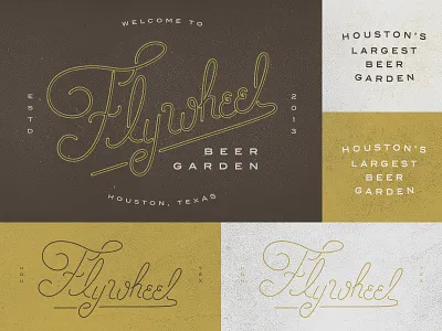Flywheel Beer Garden beer branding garden houston logo texas