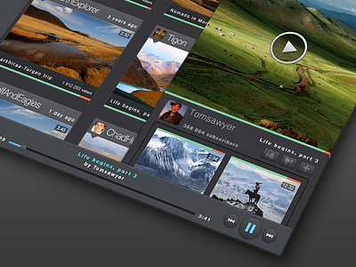 Youtube Redesign - Dark UI emilie badin free psd freebies ipad mocks mockup perspective psd ui ux video player youtube
