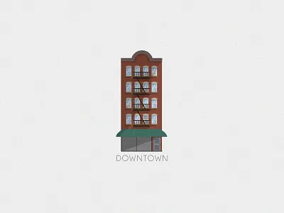 New York downtown old building architecture building downtown flat illustration new york
