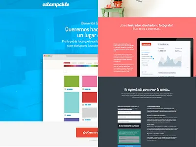 Coming soon Estampable animate coming soon design flat frontpage landing main page one page page pattern stamp
