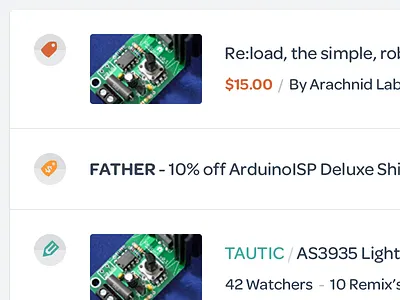 Feed activity clean discounts feed flat fun products ui