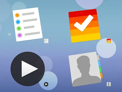 Sevenesque Vol. 2 7 clear flat icons ios ios7 mac matte quicktime reminders replacement set